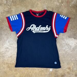 Akademiks Stadium League T-Shirt Men’s XL Navy Blue Red Y2K Vintage Streetwear
